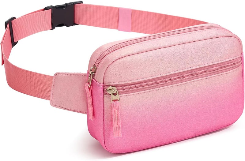 cotmcor Store Valentines Day Gifts for Kids: Fanny Pack Birthday Gift for 5 6 7 8 9 10 11 12 Year Old Teen Girls, Preppy Cute Trendy Stuff Colorblock Crossbody Bag Adjustable Belt Bags for Travel Outdoor - Image 1